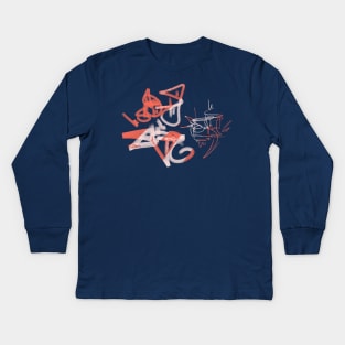 Graffiti orange Kids Long Sleeve T-Shirt